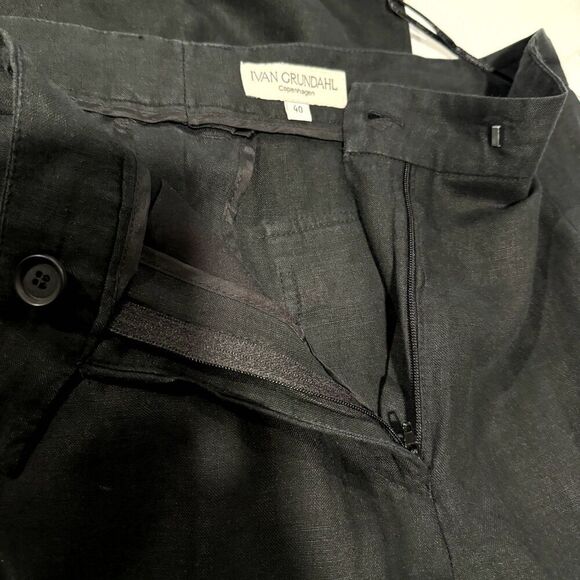 Ivan Grundahl Copenhagen 100% Linen Wide Leg High Rise Pant Size 40 - Picture 8 of 9